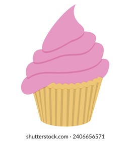 Pastel en una cesta con varias capas de crema