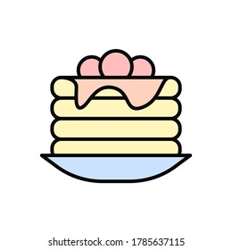 Cupcake, berry icon. Simple color with outline vector elements of public catering icons for ui and ux, website or mobile application