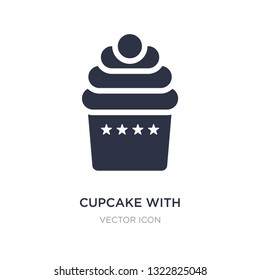 cupcake with big cherry icon on white background. Simple element illustration from Party concept. cupcake with big cherry sign icon symbol design.