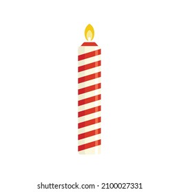 Cupcake birthday candle icon. Flat illustration of cupcake birthday candle vector icon isolated on white background