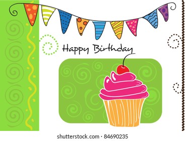 A cupcake Birthday design