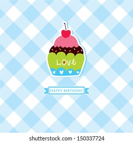 cupcake birthday greeting card