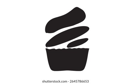 Cupcake preto cor objeto ícone comida bolo padaria sobremesa feliz aniversário deliciosa creme de celebração desenho doce cupcake desenho desenho desenho desenho desenho de bolinho festa bolinho café da manhã cupcake delicioso petisco açúcar 