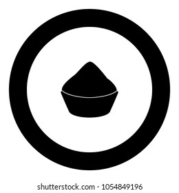 Cupcake black icon in circle .