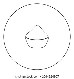 Cupcake black icon in circle vector illustration isolated flat style .
