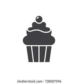 Cupcake black solid icon.