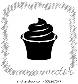 Cupcake  black vector  icon