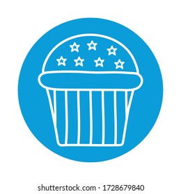 Cupcake block style icon design, Muffin dessert sweet bakery sugar pastry and food theme Vector illustration