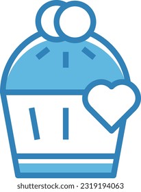 Cupcake Blue Icon, Vektorsymbol