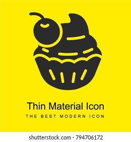 Cupcake bright yellow material minimal icon or logo design