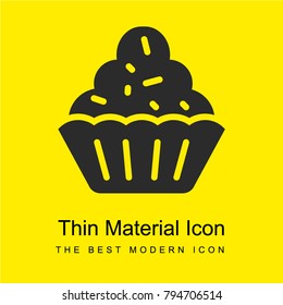 Cupcake bright yellow material minimal icon or logo design