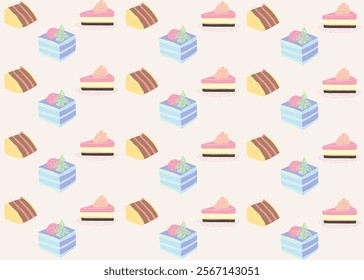 Cupcake Butter Cream Chocolate Frosting Decorated with Vibrant Icings with Pastel Color Desing