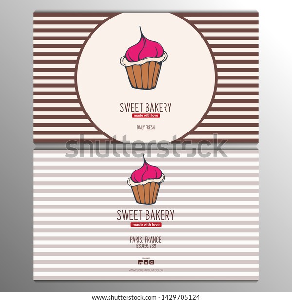 Cupcake Cake Business Card Template Bakery Stock Vector Royalty Free 1429705124