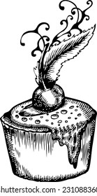 cupcake, cake, cake with cherry,  confectionery, cake vector, cake graphics