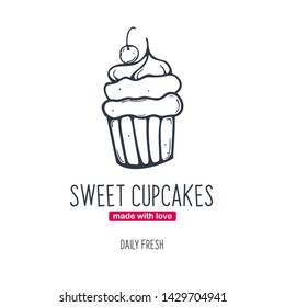 Cupcake or Cake logo for Bakery and pastry