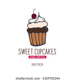 Cupcake or Cake logo for Bakery and pastry