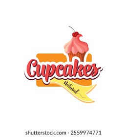 Cupcake or Cake Logo for Bakery and Pastry. Stock Vector - Illustration.