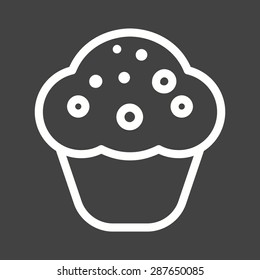 Cupcake, cake, sweet icon vector image. Can also be used for sweets and confectionery. Suitable for use on web apps, mobile apps and print media.