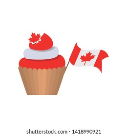 Cupcake and canada symbol design