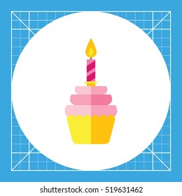 Cupcake with Candle Icon