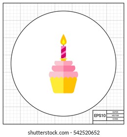 Cupcake with Candle Icon