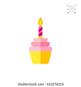 Cupcake with Candle Icon