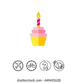 Cupcake with Candle Icon
