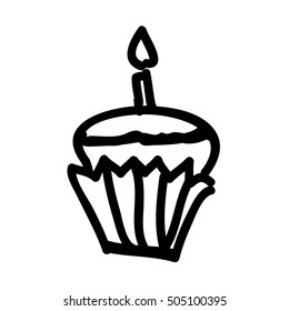 cupcake with candle icon image 