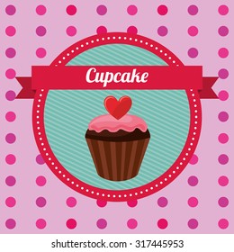 cupcake card design, vector illustration eps10 graphic 