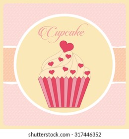 cupcake card design, vector illustration eps10 graphic 