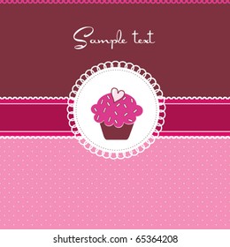Cupcake card with heart