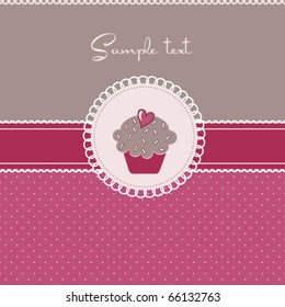 Cupcake card with heart