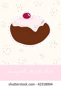 cupcake card with place for your text.vector illustration