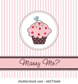 Cupcake card with a ring