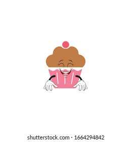 cupcake cartoon characters design with expression. you can use for stickers, pins, mascot or patches