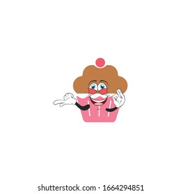 cupcake cartoon characters design with expression. you can use for stickers, pins, mascot or patches