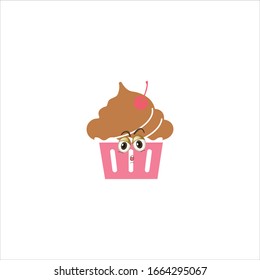 cupcake cartoon characters design with expression. you can use for stickers, pins, mascot or patches