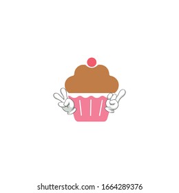 cupcake cartoon characters design. you can use for stickers, pins, mascot or patches