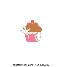 cupcake cartoon characters design. you can use for stickers, pins, mascot or patches