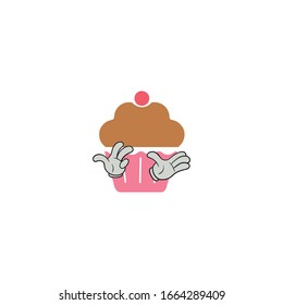 cupcake cartoon characters design. you can use for stickers, pins, mascot or patches
