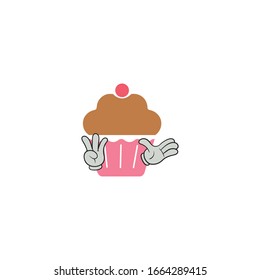 cupcake cartoon characters design. you can use for stickers, pins, mascot or patches
