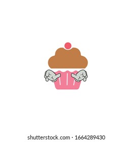 cupcake cartoon characters design. you can use for stickers, pins, mascot or patches