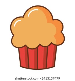 Cupcake cartoon icon. vector illustration.