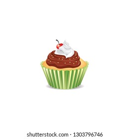 cupcake cartoon vector, icon