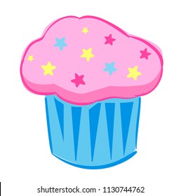 Cupcake cartoon vector illustration