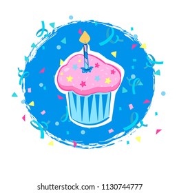 Cupcake cartoon vector illustration