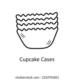 Cupcake cases vector outline Icon Design illustration. Bakery Symbol on White background EPS 10 File