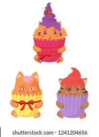 cupcake cat, vector