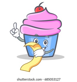 cupcake character cartoon style with menu