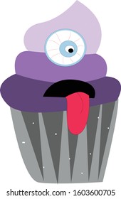 Cupcake character illustration wicked vector